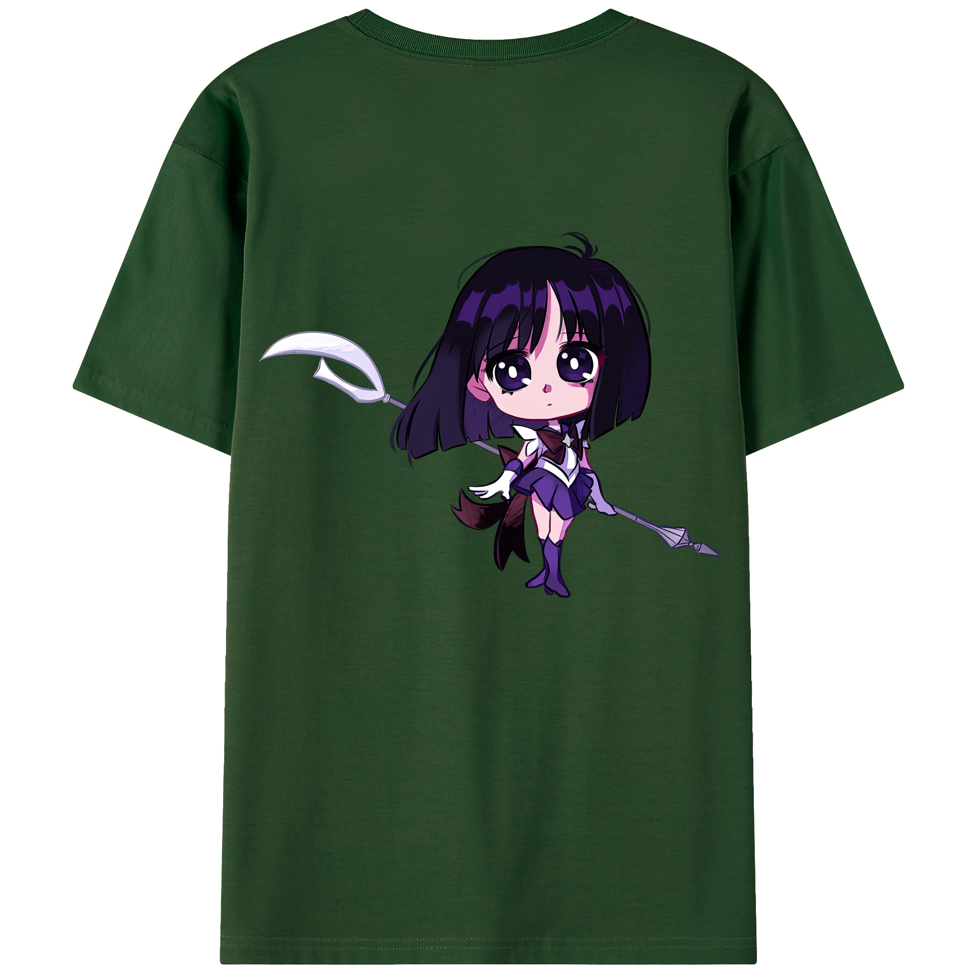 （画像用） 美少女戦士セーラームーン 土萠ほたる Sailor Moon Tomoe Hotaru （セーラーサターン；Sailor Saturn） 綿100％半袖Tシャツ（背面プリント）